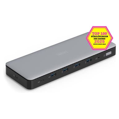 DIGITUS Docking USB-C->HDMI,DP,USBA,USBC,RJ45,DC,Audio silber