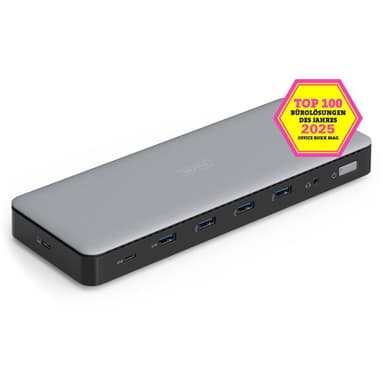 DIGITUS Docking USB-C->HDMI,DP,USBA,USBC,RJ45,DC,Audio silber