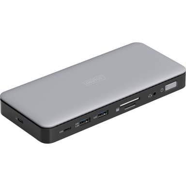 DIGITUS Docking USB-C->HDMI,DP,USBA,USBC,RJ45,DC,Audio silber