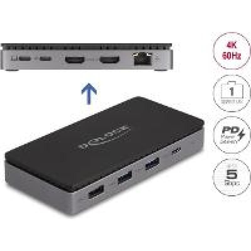 DELOCK USB Type-C Dockingstation 4K - Dual HDMI 85W