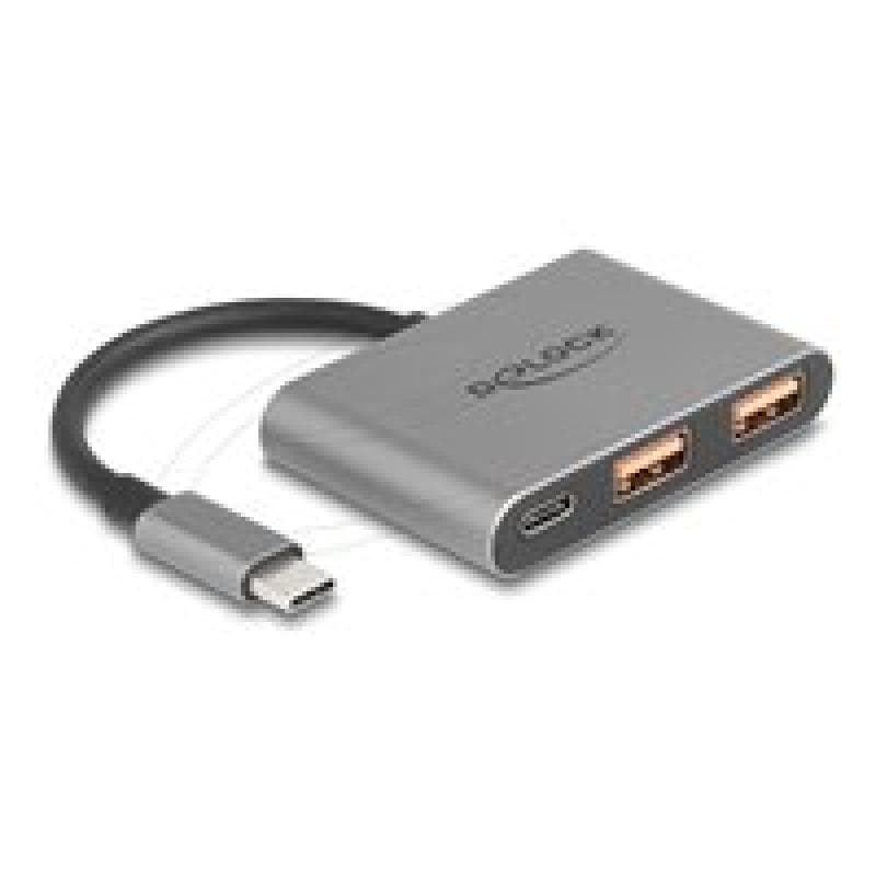DELOCK 3 Port USB Hub 10 Gbps mit USB Type-C zu 1 x USB TypC