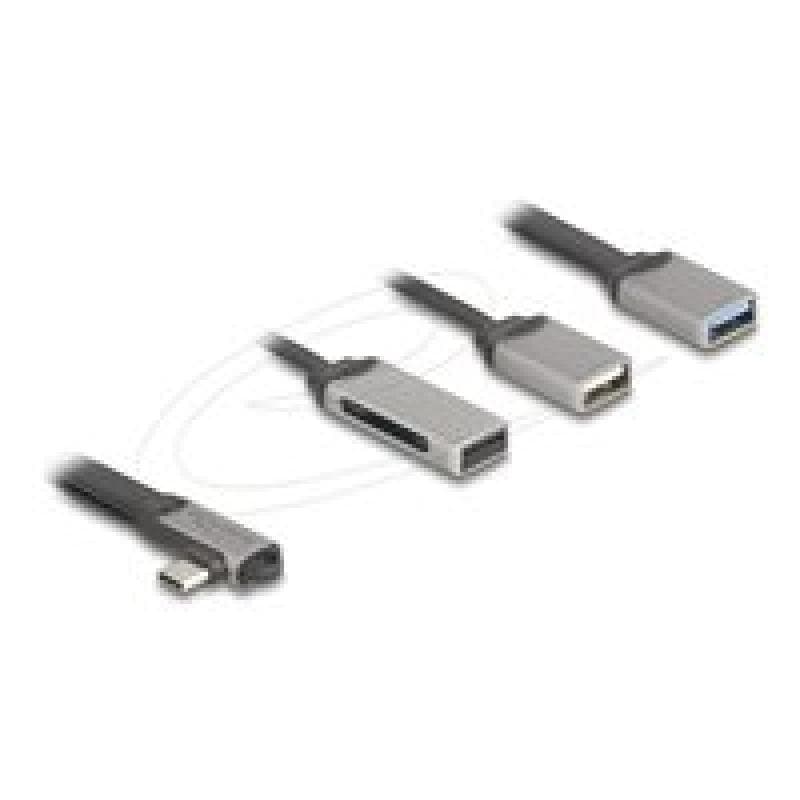 DELOCK 2 Port USB Hub inklusive SD und Micro SD Card Reader