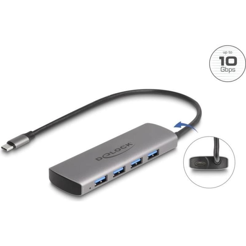 DELOCK USB 10 Gbps 4 Port USB Typ-A Hub