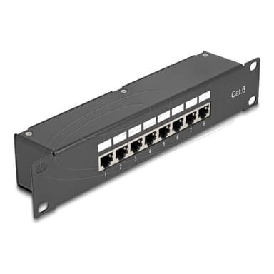DELOCK 10″ Kupplungs-Patchpanel 8 Port Cat.6