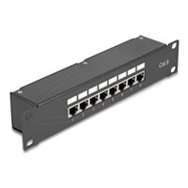 DELOCK 10″ Kupplungs-Patchpanel 8 Port Cat.6