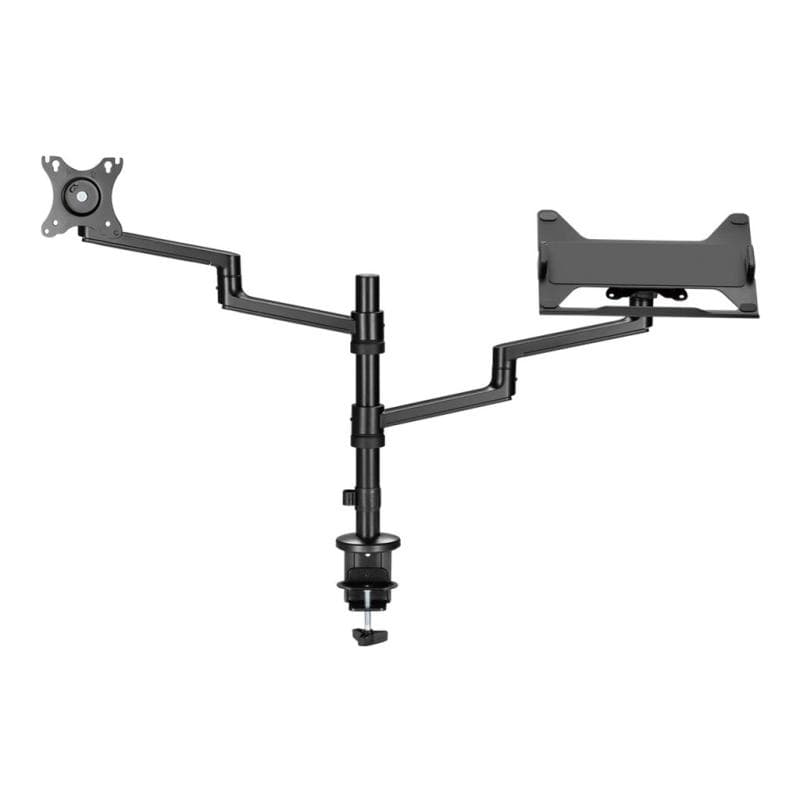 WENTRONIC Deluxe Monitorhalterung mit Laptop-Arm (schwarz, für Monitore von 17″ - 32″ (43 - 81cm))
