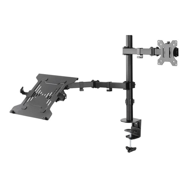 WENTRONIC Monitorhalterung mit Laptop-Arm Flex (schwarz, für Monitore von 13″ - 32″ (33 - 81cm))