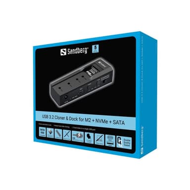 SANDBERG USB 3.2 Cloner and Dock for M2 + NVMe + SATA