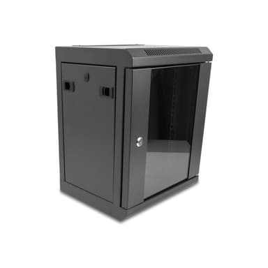 DELOCK 10in Netzwerkschrank mit Glastur 8 HE schwarz