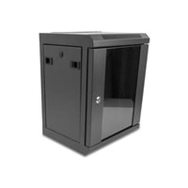 DELOCK 10in Netzwerkschrank mit Glastur 8 HE schwarz