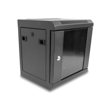 DELOCK 10in Netzwerkschrank mit Glastur 6 HE schwarz