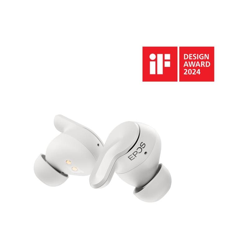 EPOS ADAPT E1 weiss Bluetooth Earbuds Multi-Connect IPX5 Hybrid ANC Ladecase USB-C Dongle Ohradapter