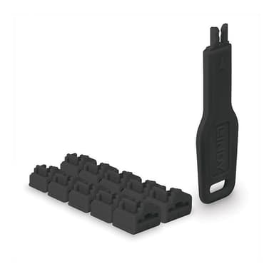 LINDY RJ45 Port Schlösser SCHWARZ, 10 Stck + 1 Schlüssel