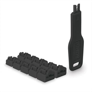 LINDY RJ45 Port Schlösser SCHWARZ, 10 Stck + 1 Schlüssel