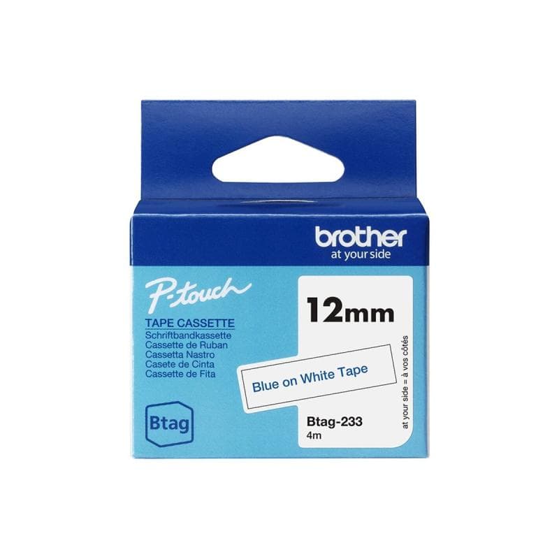 BROTHER Schriftband Brother 12mmx4m blau/weiß BTAG-233