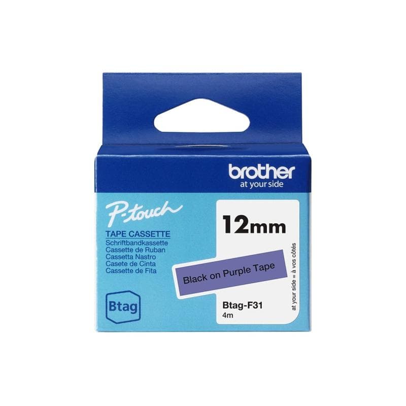 BROTHER Schriftband Brother 12mmx4m schwarz/lila BTAG-F31