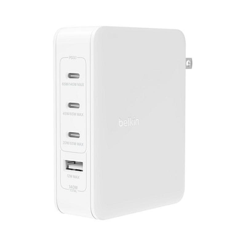 BELKIN 140 Watt 4-Port GaN Ladegerät mit UK, EU, US Stecker