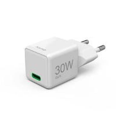 HAMA Schnellladegeraet USB-C PD/QC/GaN Super-Mini-Charger 30 W Weiß (00201982)