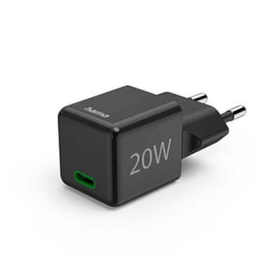 HAMA Schnellladegerät, USB-C, PD/Qualcomm®, Super-Mini-Charger, 20 W, Schwarz (00201984)