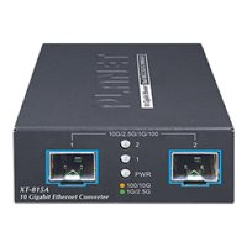 PLANET TECHNOLOGY 2-Port 10G/2.5G/1G/100BASE-X, Schwarz, Metall, LC, SFP+, 5 V, 2 A, 94 mm