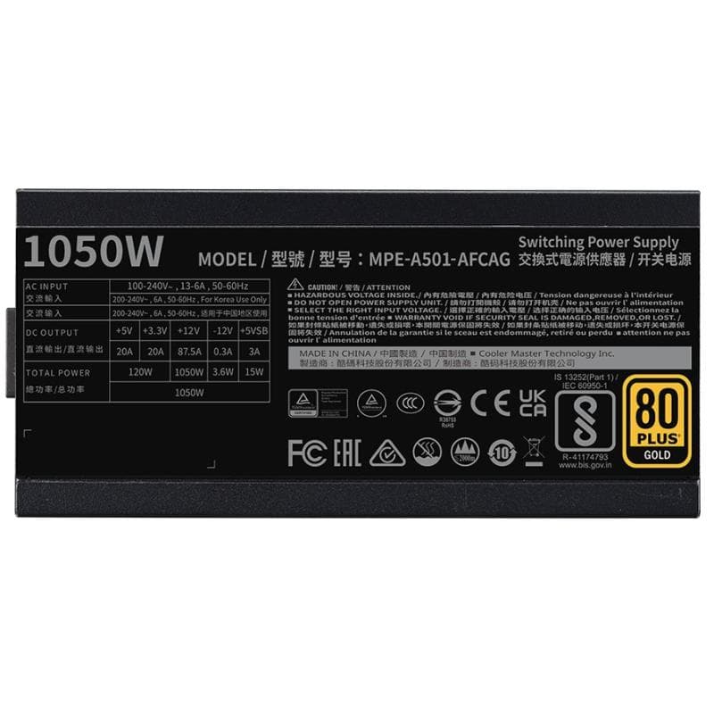 COOLERMASTER MWE 1050 V2 Black (null Watt)