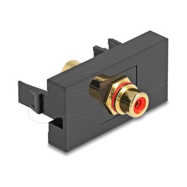 DELOCK Easy 45modul Cinch Buchse zu Cinch Buchse vergoldet rot / schwarz