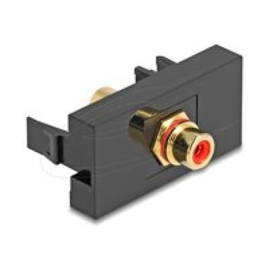 DELOCK Easy 45modul Cinch Buchse zu Cinch Buchse vergoldet rot / schwarz