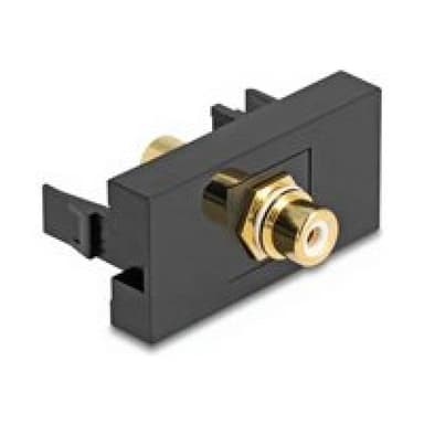 DELOCK Easy 45modul Cinch Buchse zu Cinch Buchse vergoldet weiss / schwarz