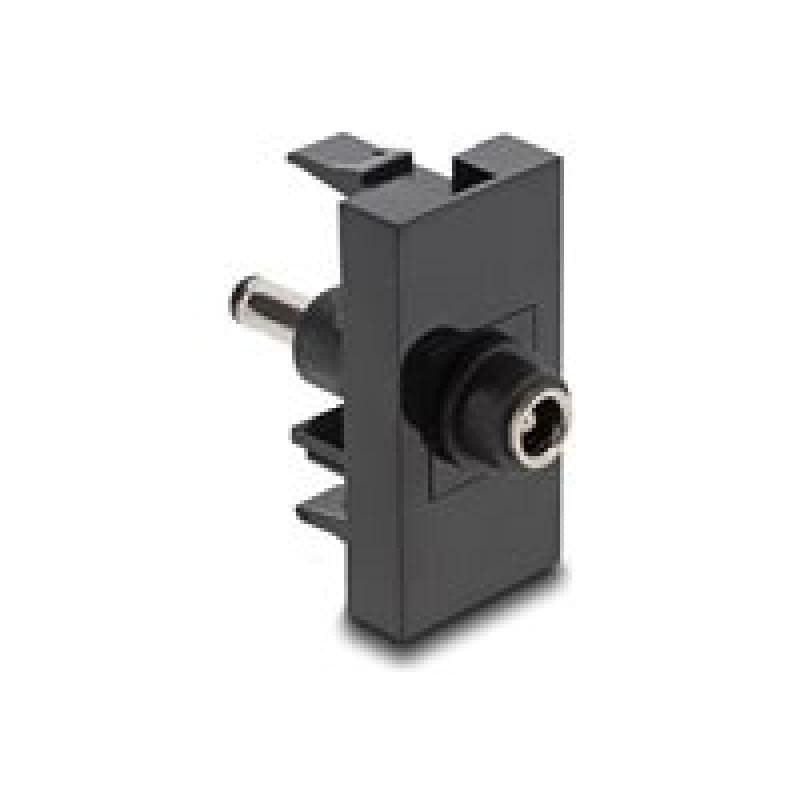DELOCK Easy 45modul DC 5,5 x 2,5mm Buchse zu DC 5,5 x 2,1mm Stecker schwarz