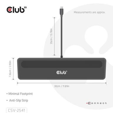 CLUB3D USB-C 12in1-Dock >DP1.4/2xHDMI/2xUSB-C/ 8K30Hz PD100W retail