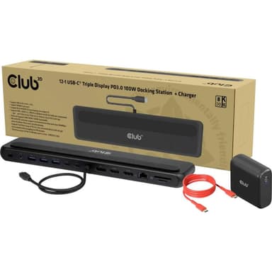 CLUB3D USB-C 12in1-Dock >DP1.4/2xHDMI/2xUSB-C/ 8K30Hz PD100W retail