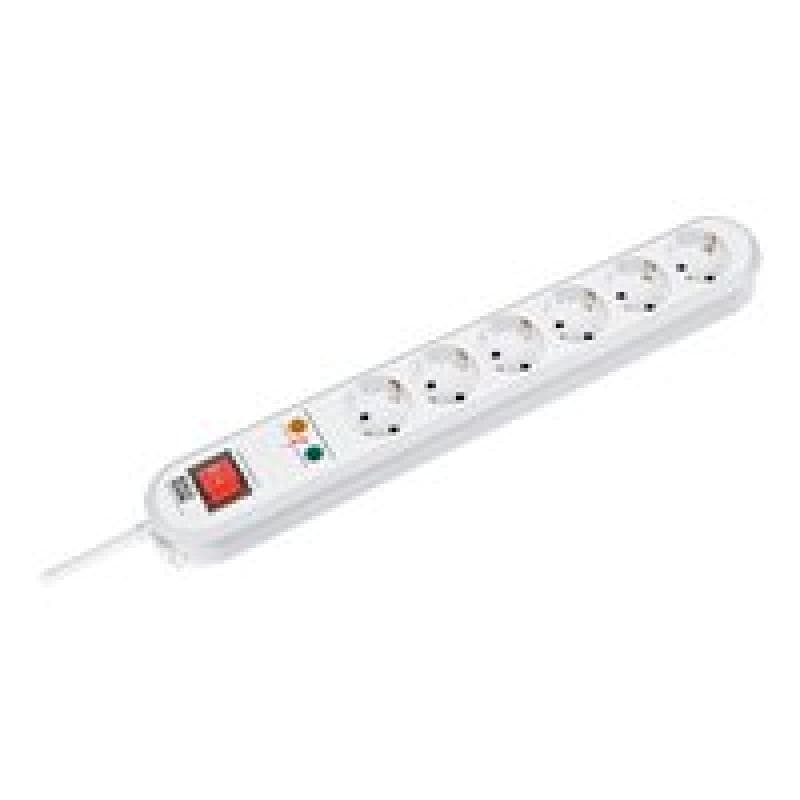 BACHMANN SMART Steckdosenleiste 6x Schutzkontakt Schalter Überspannungsschutz weiss 1,5m
