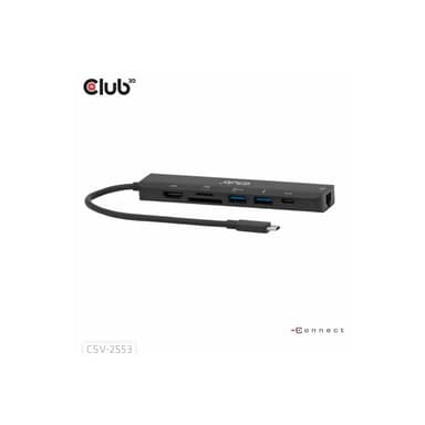CLUB3D USB-C 7in1-HUB >HDMI/2xUSB/USB-C/LAN