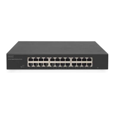 DIGITUS Switch 24-Port Gigabit, 19″ unmanaged     schwarz