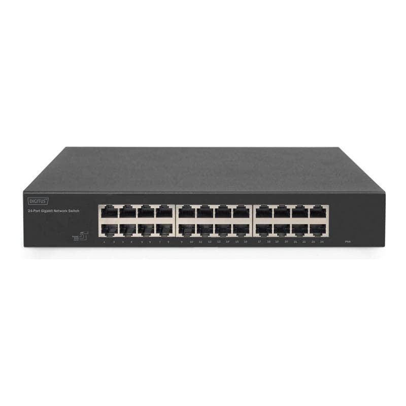 DIGITUS Switch 24-Port Gigabit, 19″ unmanaged     schwarz