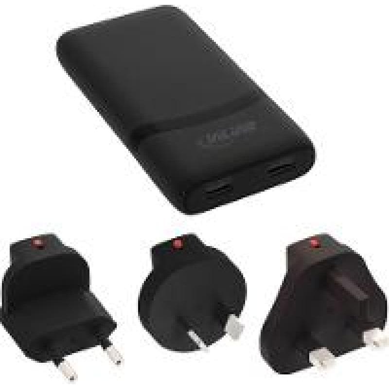 INLINE USB Reise-Netzteil Ladegerät, Dual USB-C, PD, PPS, 65W, flach, schwarz