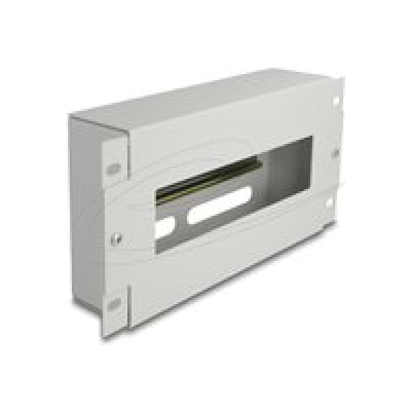 DELOCK 25,4cm 10Zoll Schutzschalterleiste mit Abdeckung und Hutschiene 3 HE Metall grau