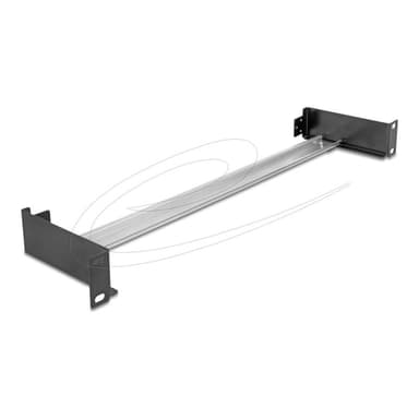 DELOCK 48,26cm 19Zoll Hutschienenpanel zum Einbau horizontal oder vertikal 1HE Metall schwarz