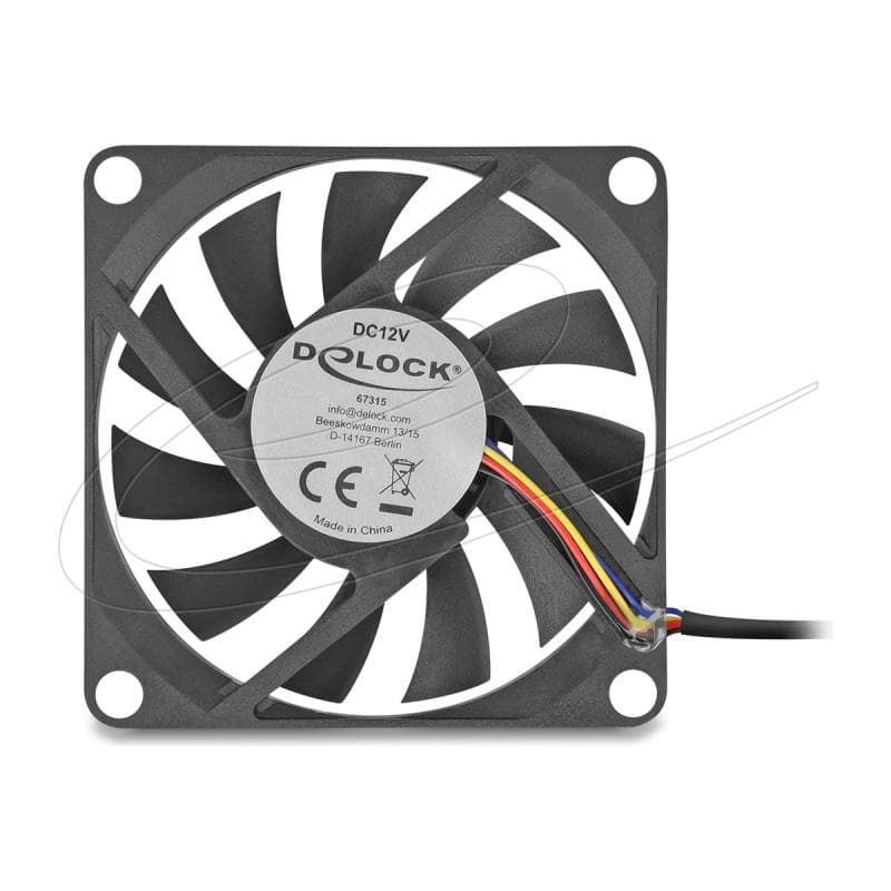 DELOCK Axiallüfter 12 V DC, 70 x 70 x 10 mm schwarz