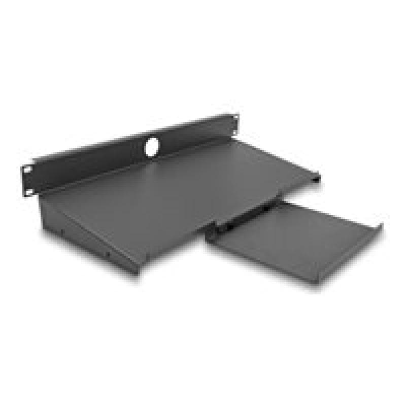 DELOCK - Rack Tastatur-/Mausablage - Dunkelgrau - 1U - 48,3 cm (19″) (66749)