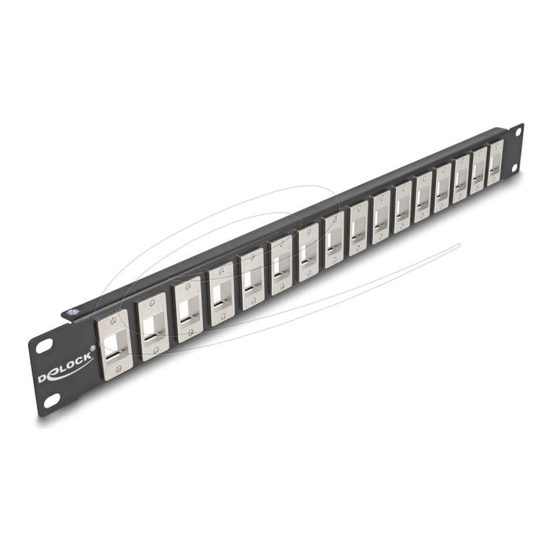 DELOCK 19″ Keystone Patchpanel 16 Port 1 HE schwarz (66758)