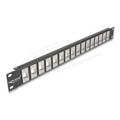 DELOCK 19″ Keystone Patchpanel 16 Port 1 HE schwarz (66758)