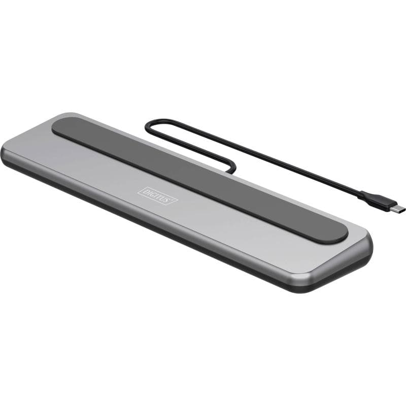 DIGITUS Docking USB-C->HDMI,DP,USBA,USBC,RJ45,PD silber