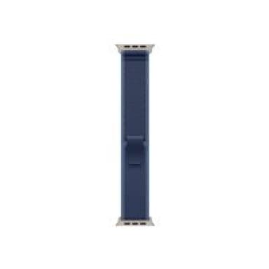 APPLE 49mm Blue/Bright Blue Trail Loop - M/L - Natural Titanium Finish
