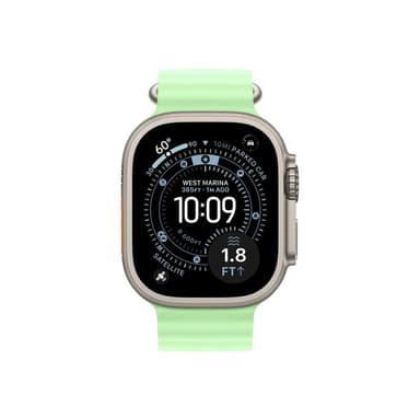 APPLE 49mm Neon Green Ocean Band Extension - Natural Titanium Finish