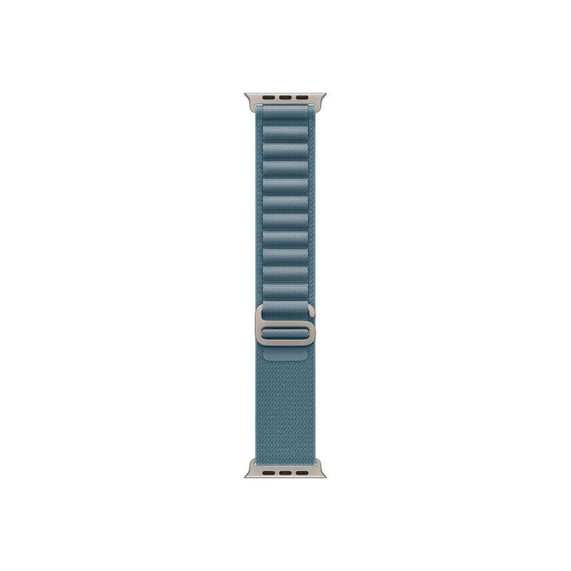 APPLE 49mm Light Blue Alpine Loop - Medium - Natural Titanium Finish