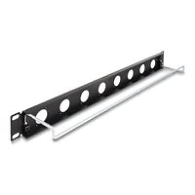 DELOCK 19″ D-Typ Patchpanel mit Entlastungsschiene 8 Port 1 HE schwarz Stück