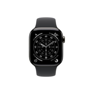 APPLE Watch S11 Titan Schiefer Cellular 42mm (Sportarmband schwarz) S/M