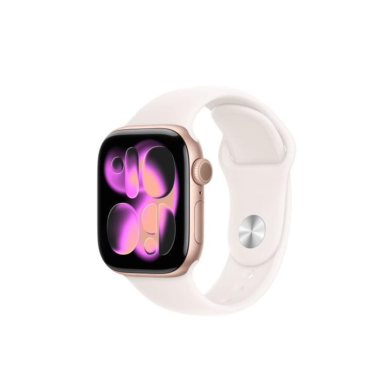 APPLE Watch S11 Aluminium Cellular 42mm Rosegold (Sportarmband blassrosa) S/M