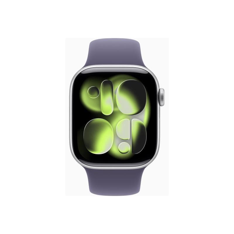 APPLE Watch S11 Aluminium 42mm Silber (Sportarmband nebelviolett) S/M